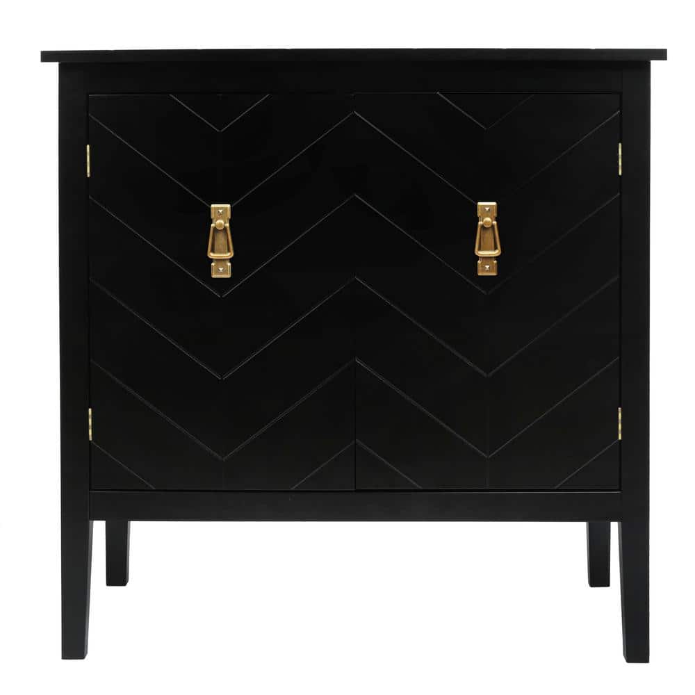 31.5 in. W x 15.75 in. D x 31.5 in. H Black Vintage Style Linen Cabinet wit