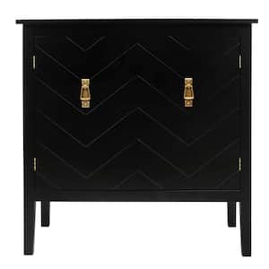 31.5 in. W x 15.75 in. D x 31.5 in. H Black Vintage Style Linen Cabinet with 2-Doors
