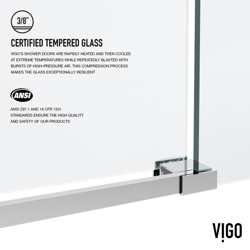 Elan 76" High x 60" Wide Frameless Sliding Shower Door in Chrome