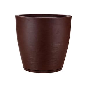 Amsterdan Large Brown Stone Effect Plastic Resin Indoor and Outdoor Planter Bowl