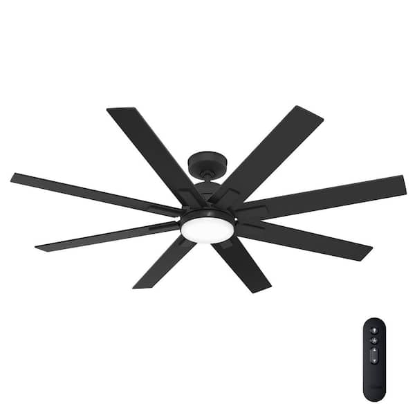 Hunter Windsail 60 in. Integrated LED Indoor/Outdoor Matte Black Ceiling Fan with Remote Included