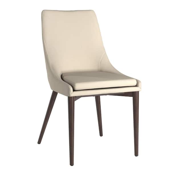 HomeSullivan White Mid-Century Barrel Back Linen Dining Chairs (Set of 2)
