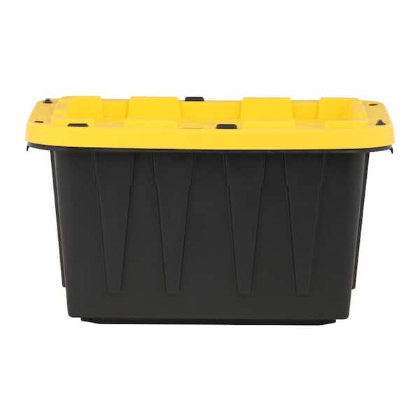 CX BLACK & YELLOW®, 17-Gallon Heavy Duty Tough Storage Container &  Snap-Tight Lid, (12.5”H x 18”W x 26.9”D), Weather-Resistant Design and  Stackable