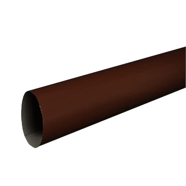Amerimax Home Products 3 in. x 10 ft. Royal Brown Aluminum Plain Round Downspout