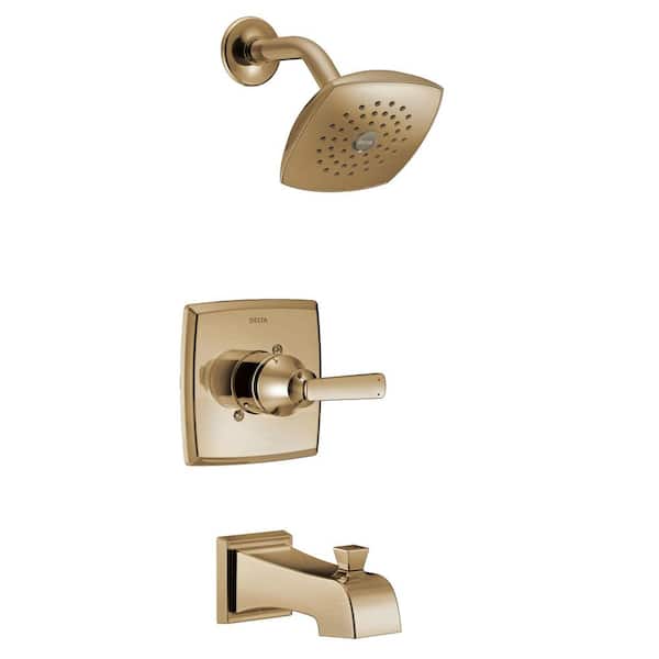 Ashlyn Gold 1-Handle Tub and Shower Trim Kit in Champagne Bronze with Pressure Balance (Valve Not Included)
