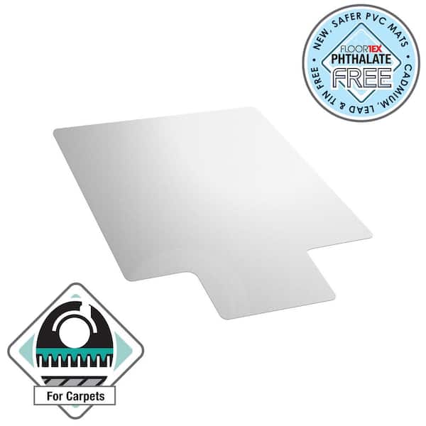 Advantagemat Clear 45 in. x 53 in. Vinyl Lipped Indoor Chair Mat for Carpets up to 3/8 in.