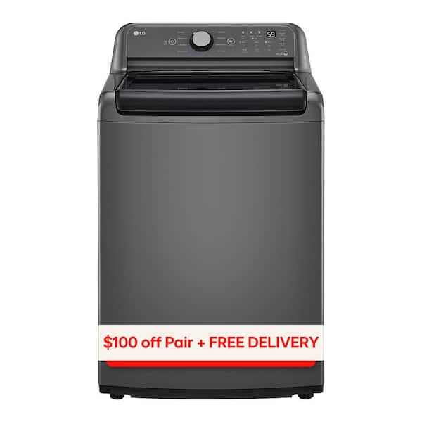 LG 5.0 cu. ft. Top Load Washer in Middle Black with Impeller, NeverRust Drum and TurboDrum Technology