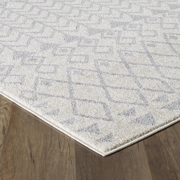 Loops Cream/Gray 3 ft. x 5 ft. Southwestern Area Rug