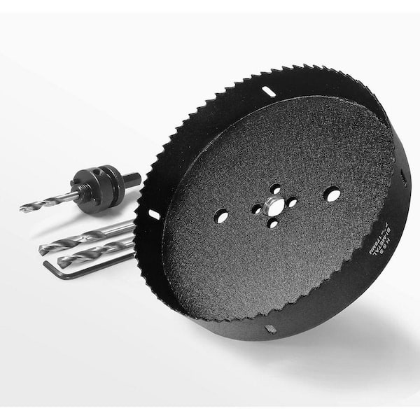 7 in. Bi-Metal Hole Saw with 1/2 Hex Shank Quick Change Arbor for Cornhole Boards Lights Wood Plastic Metal