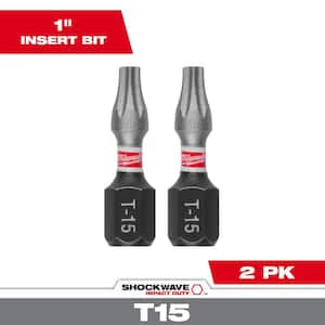 SHOCKWAVE Impact Duty 1 in. T15 Torx Alloy Steel Insert Bit (2-Pack)