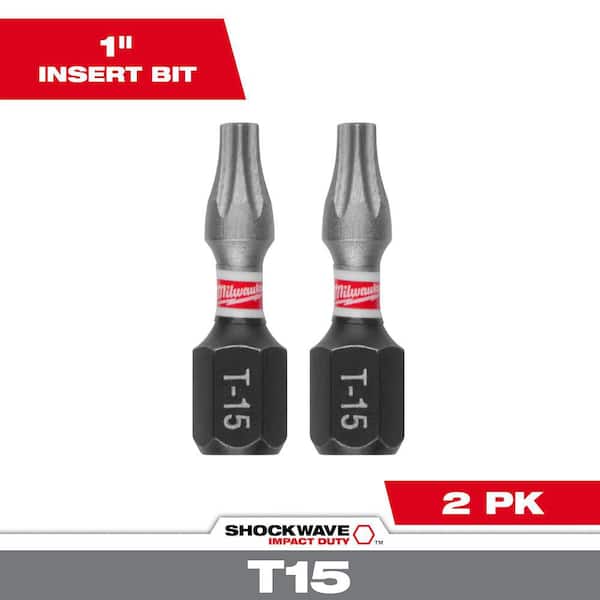 Milwaukee SHOCKWAVE Impact Duty 1 in. T15 Torx Alloy Steel Insert