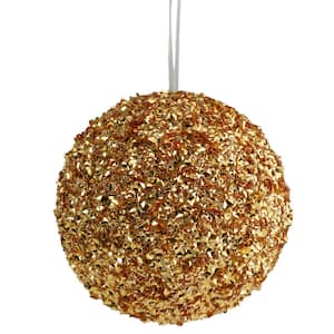 6 in. Gold Glitter Christmas Ball Ornament