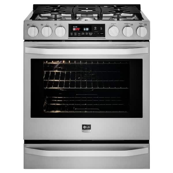 LG 6.3 cu. ft. Slide-In Gas Range with ProBake Convection, Self Clean and EasyClean in Stainless Steel