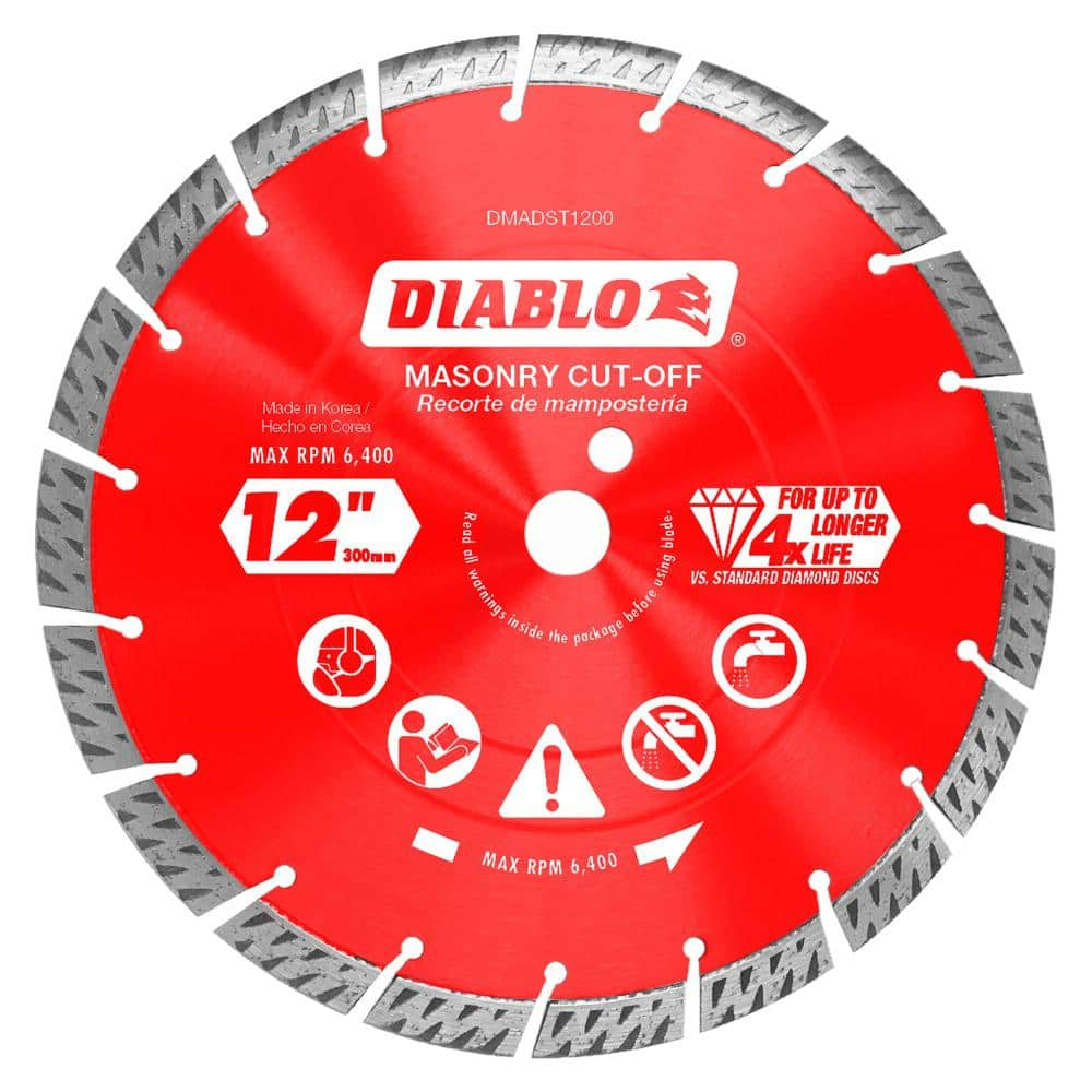 DIABLO 12 in. Diamond Segmented Turbo Cut-Off Discs for Masonry