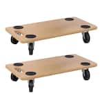 500 lbs. Capacity Heavy-Duty Wood Rolling Mover Furniture Moving Dolly, (2-Pack)