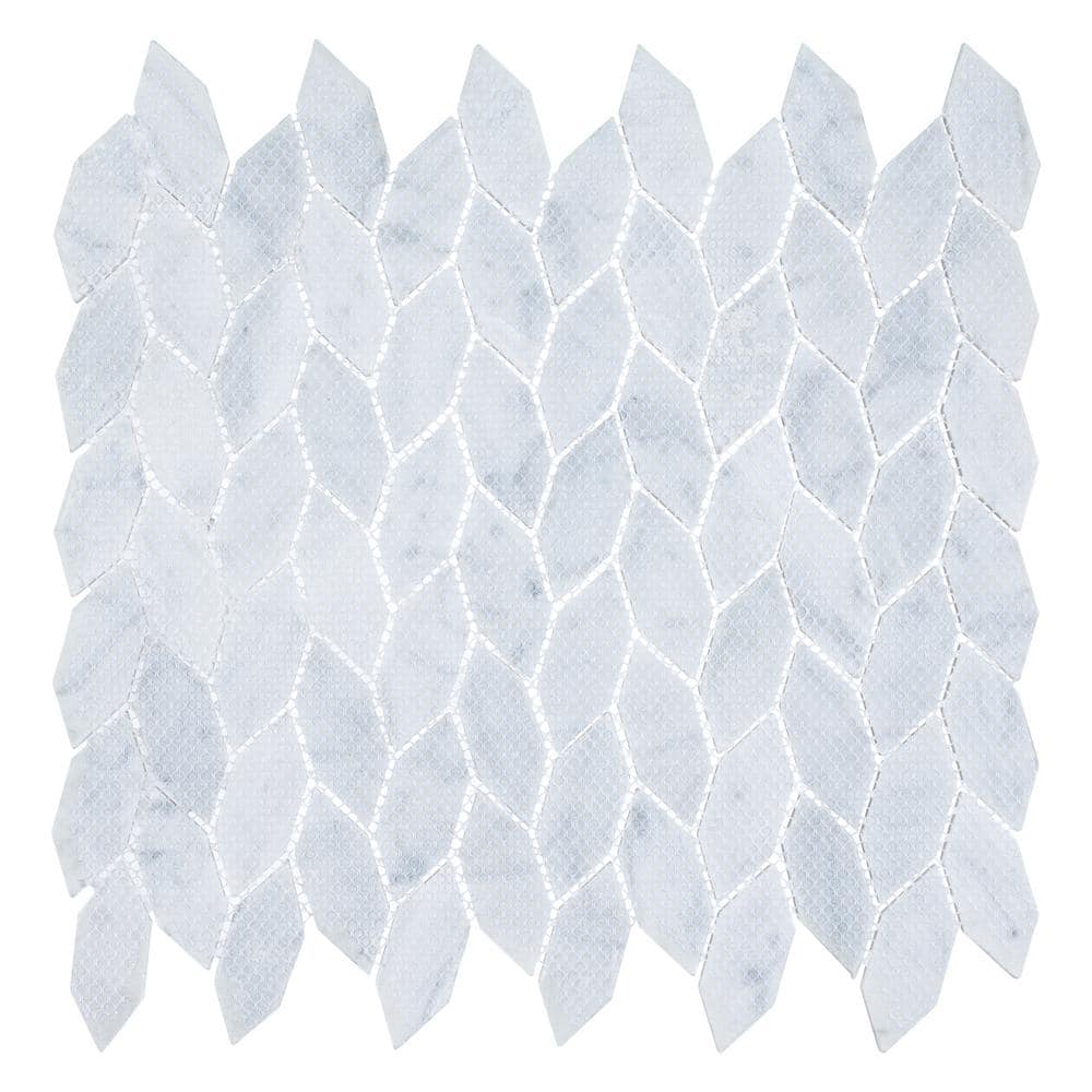 Channing Duv Elongated Hex Gray 12 in. x 12 in. Smooth Natural Stone Mosaic