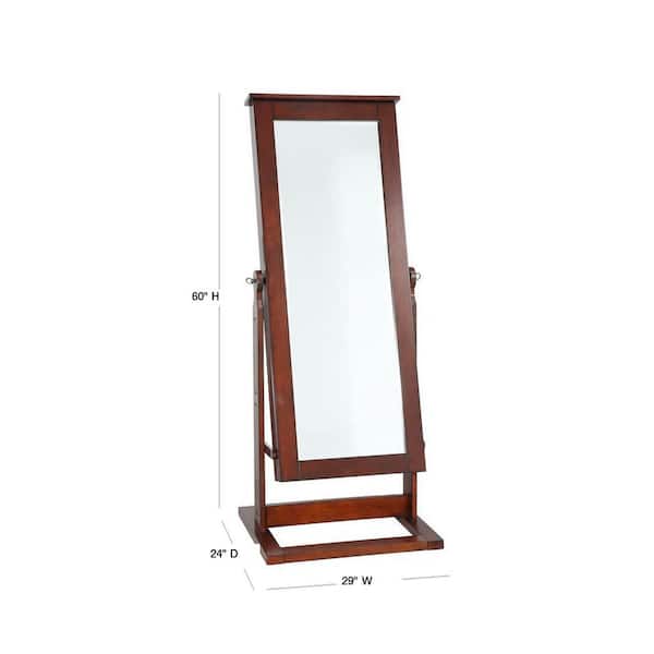 Powell Company Cheval Jewelry Armoire With Mirror Walnut 597 514 The Home Depot Powell Company Cheval Jewelry Armoire, Oak Standing Mirror Jewelry Armoire