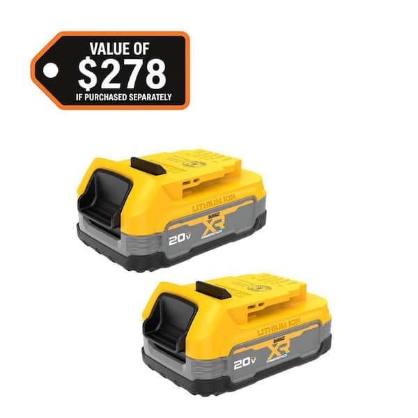 DEWALT 20V MAX Lithium-Ion 2. 0Ah Battery (2-Pack) DCB203-2 - The Home ...
