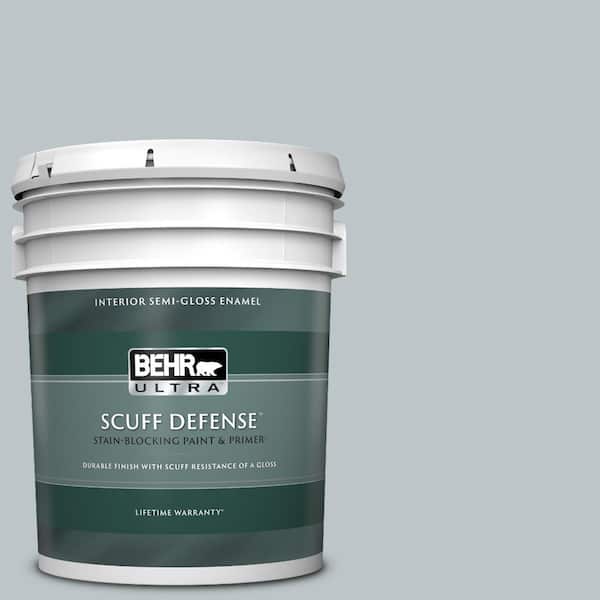 BEHR ULTRA 5 gal. #N490-2 Icicles Extra Durable Semi-Gloss Enamel Interior Paint & Primer