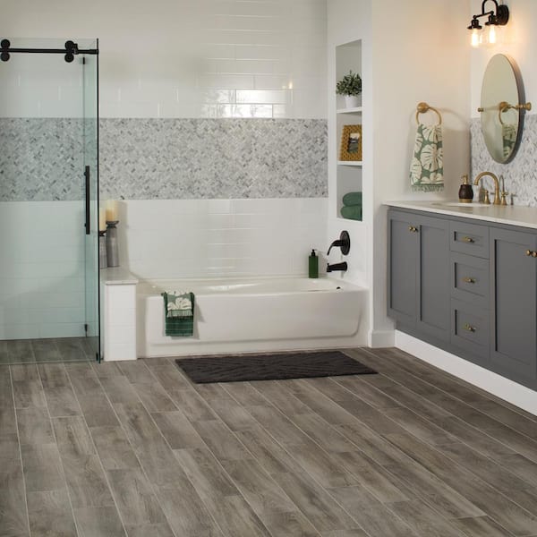 Lifeproof Shadow Wood 6 In. X 24 In. Porcelain Floor And Wall Tile (14.55  Sq. Ft. / Case) Lp33624Hd1Pr - The Home Depot