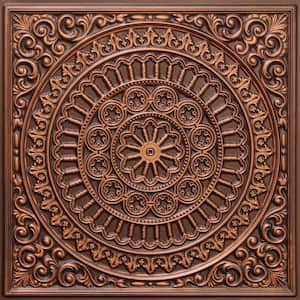 Falkirk Perth Antique Copper 2 ft. x 2 ft. Decorative Victorian Glue Up or Lay In Ceiling Tile (4 sq. ft./case)
