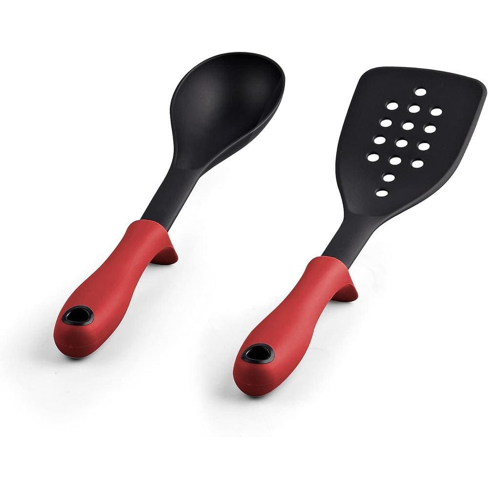 12-Piece Red Marble Nonstick Aluminum Cookware Set