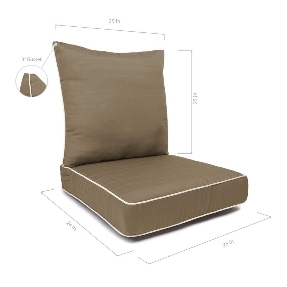 "Sunrise 23""x24""x5"" Deep Seat Cushion-Back & Seat Set with Cord Khaki" price history on PriceWatchPro
