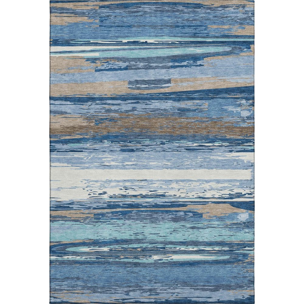 Mayfield Premium Machine Washable Abstract AMF2287 Blue 8 ft. x 10 ft. Area Rug price history on PriceWatchPro