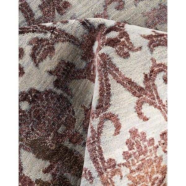 Ikat Brown 9 ft. x 12 ft. Abstract Wool Indoor Area Rug