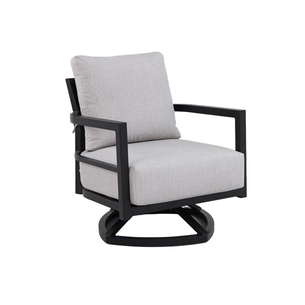 Black Aluminum Outdoor Lounge Swivel Chair with Gray Sunbrella Cushions price history on PriceWatchPro