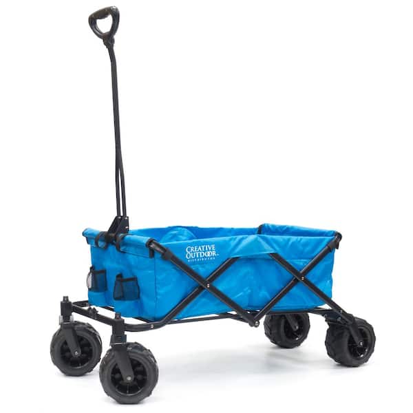 Creative Outdoor 3.2 cu. ft/150 lbs. Capacity Fabric and Steel Folding Wagon Garden Cart in Blue