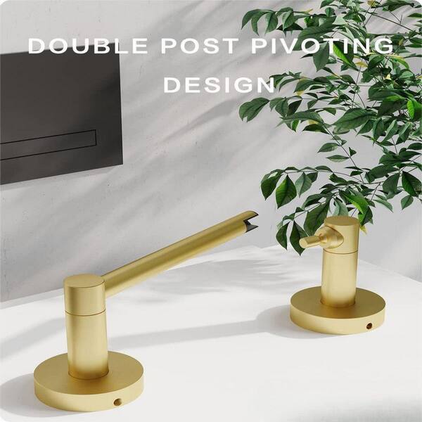 Wall Mounted Gold Bathroom Double Post Swivel Satin Nickel Paper Towel  Holder