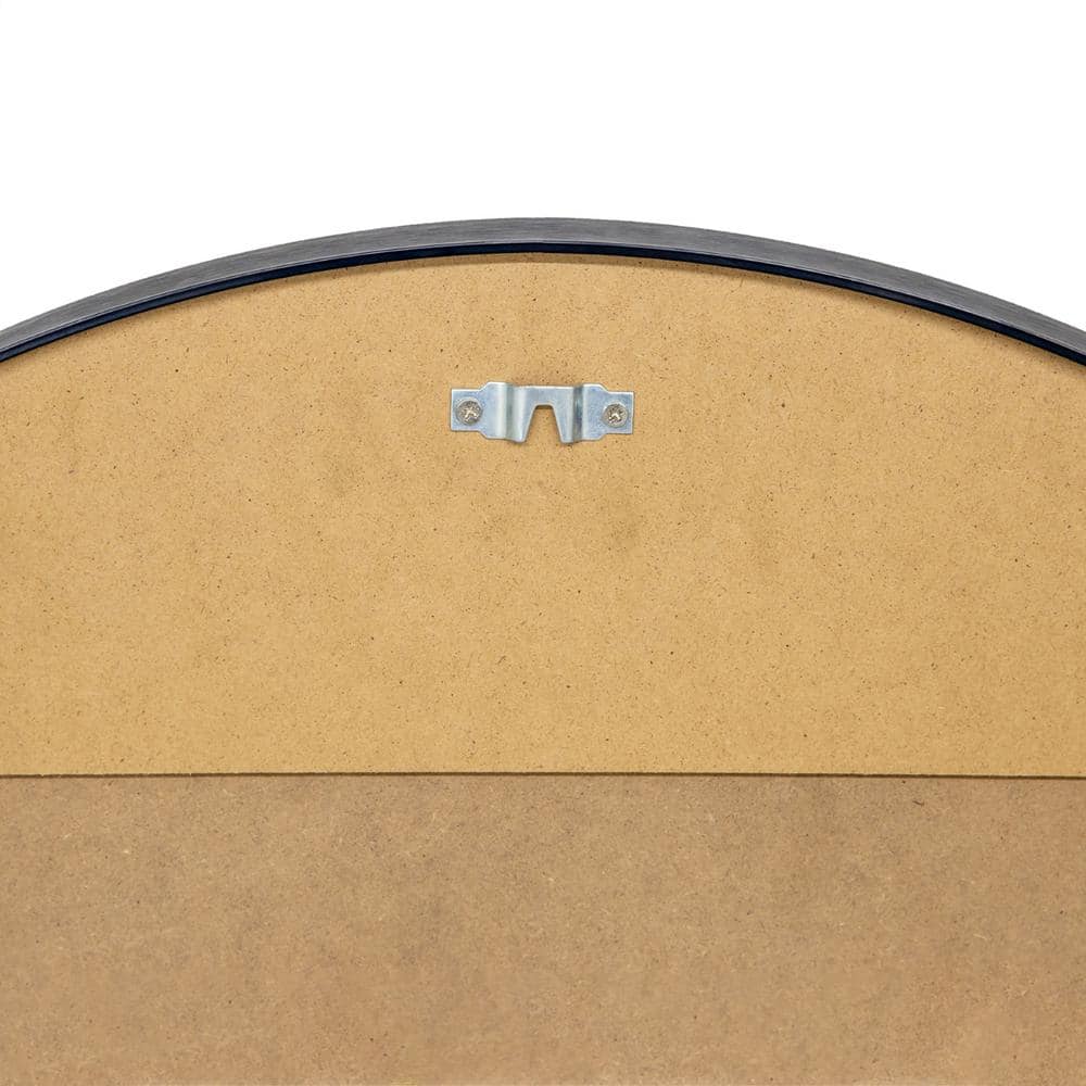Kenna 24-Inch Round Silver Wood Vanity Mirror