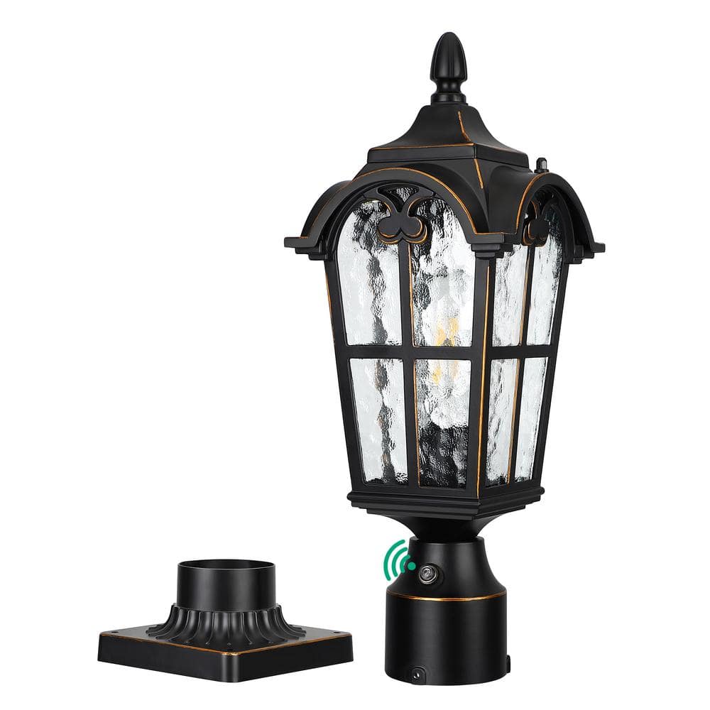 18 in. 1-Light Black Aluminum Dusk to Dawn Outdoor Waterproof Pier Mount Light with No Bulbs Included price history on PriceWatchPro