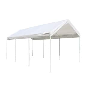 10 ft. x 20 ft. x 8.6 ft. White Roof Polyethylene Carport