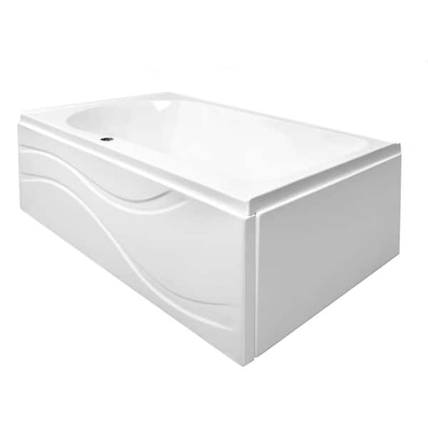 Ella Solo 60 in. L Acrylic with Right Drain Rectangular Alcove Infusion MicroBubble Air Bath Bathtub in White
