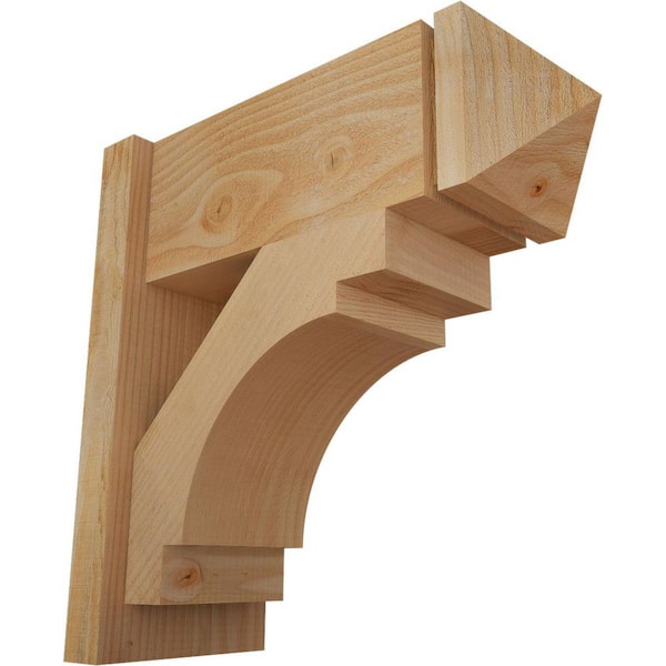 Ekena Millwork 8 in. x 20 in. x 20 in. Douglas Fir Merced Arts and Crafts Rough Sawn Outlooker