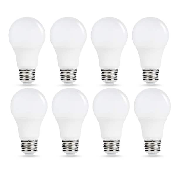 YANSUN 40-Watt Equivalent 6-Watt A19 Non-Dimmable Dusk to Dawn LED Light Bulb E26 Base in Warm White 2700K (8-Pack)