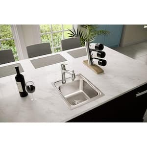 Gourmet 15 in. Drop-in 1-Bowl 18-Gauge Lustrous Highlighted Satin Stainless Steel Sink Only