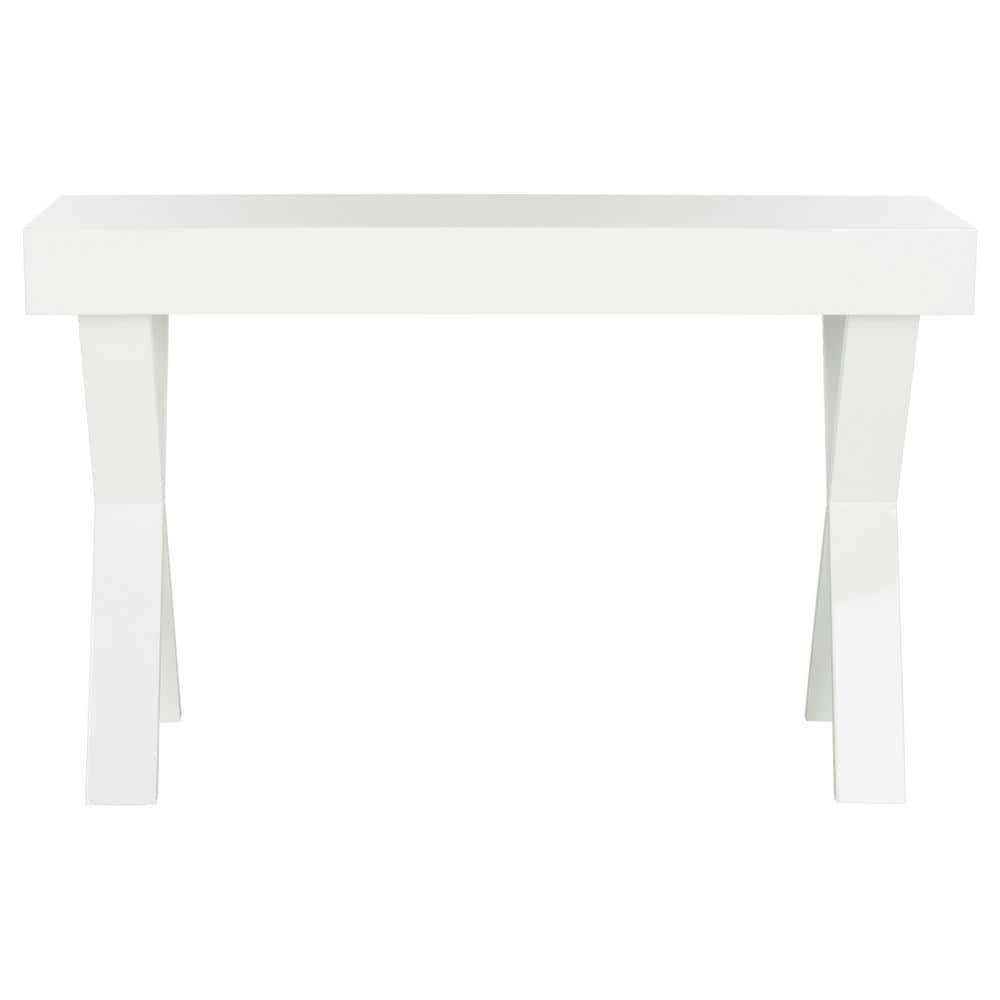 White Lacquer One Drawer Vanity Desk