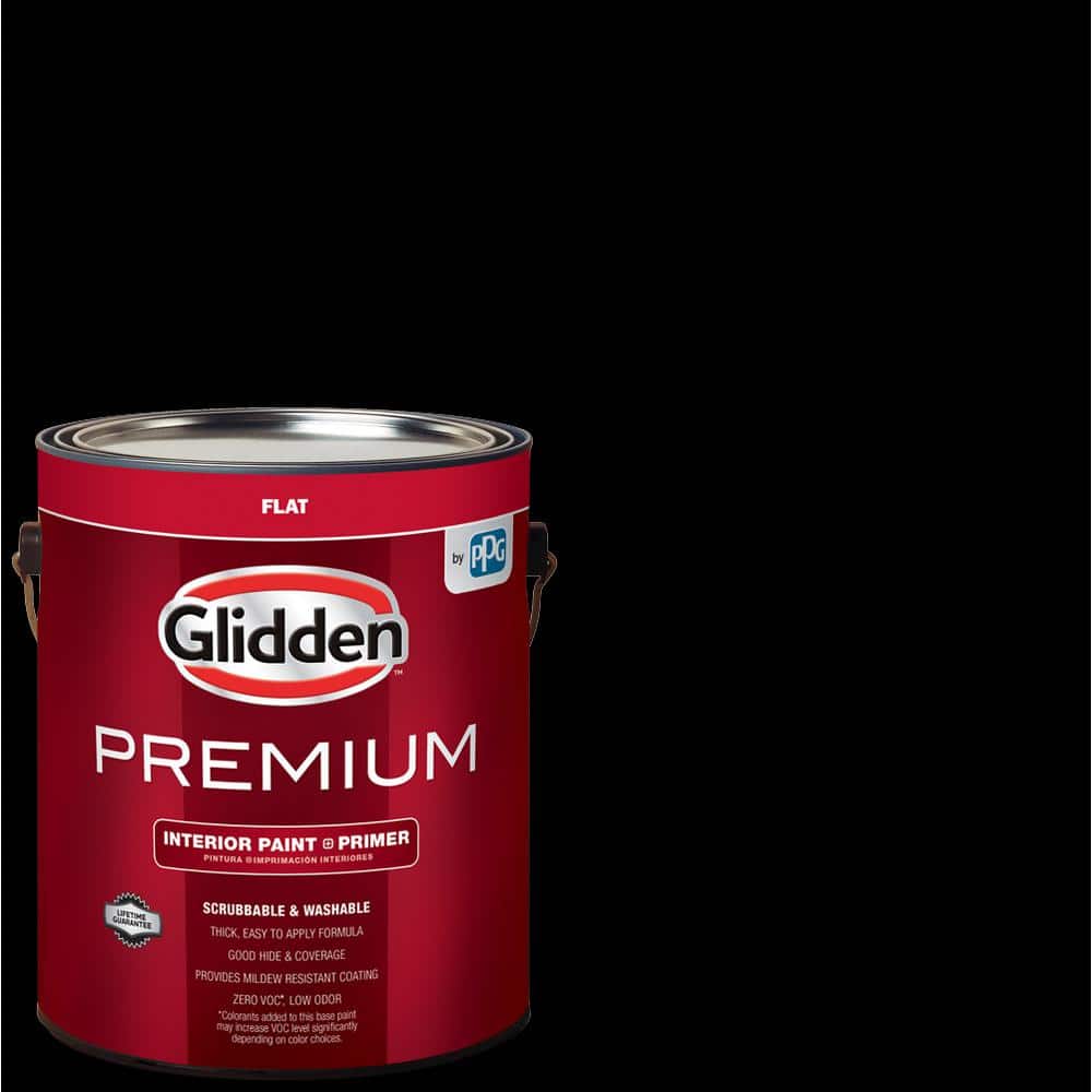 Glidden Premium 1 Gal Black Flat Interior Ready To Use Paint Gl9034 01 The Home Depot
