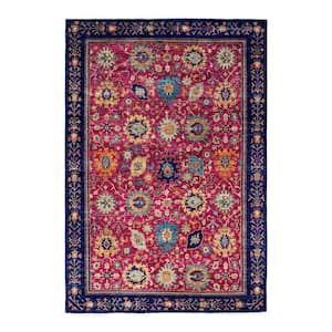 Serapi One-of-a-Kind Traditional Purple 6 ft. x 9 ft. Hand Knotted Tribal Area Rug