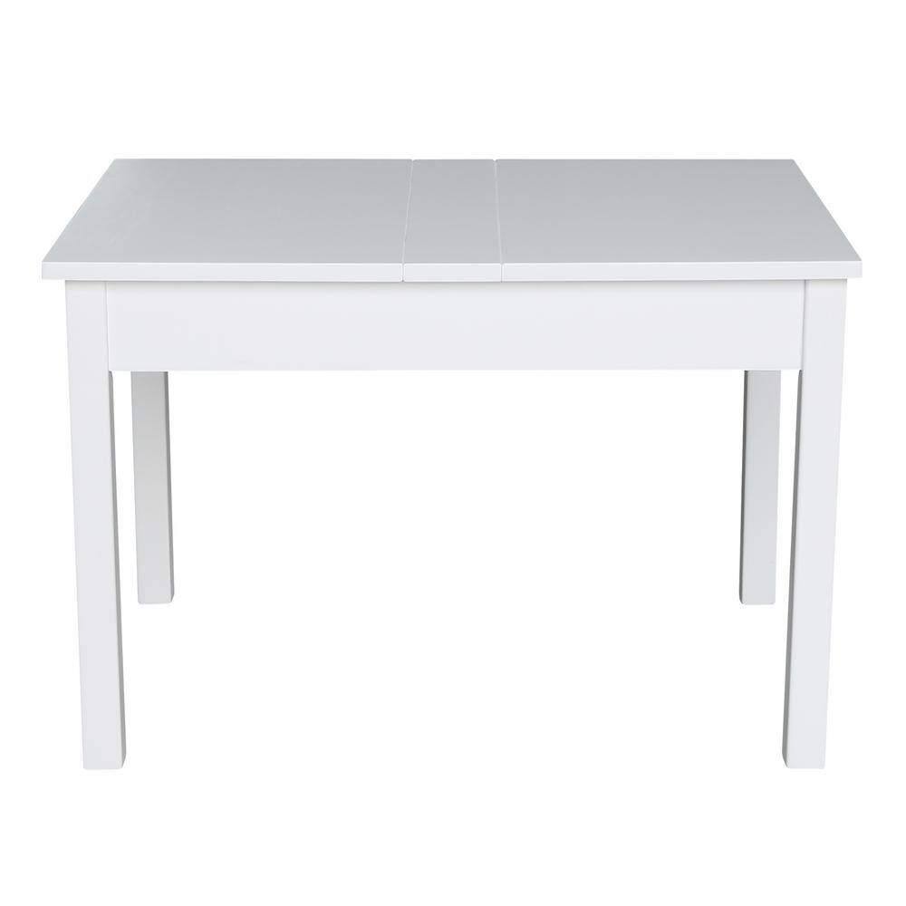 White Rectangular Extendable Wood Lift Top Table