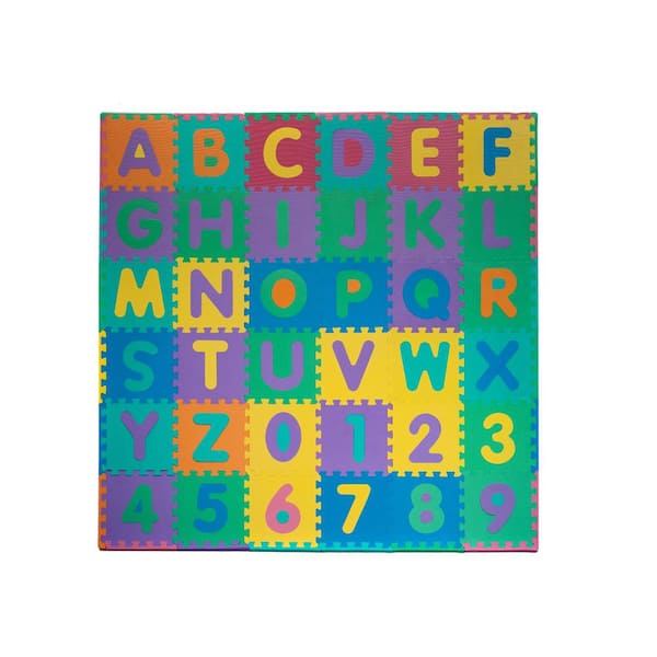 Hey! Play! 96-Piece Alphabet and Number Puzzle Foam Floor Playmat