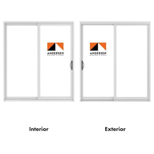 Andersen - 70-1/2 in. x 79-1/2 in. 200 Series White Left-Hand Perma-Shield Gliding Patio Door w/ White Int & Satin Nickel Hardware