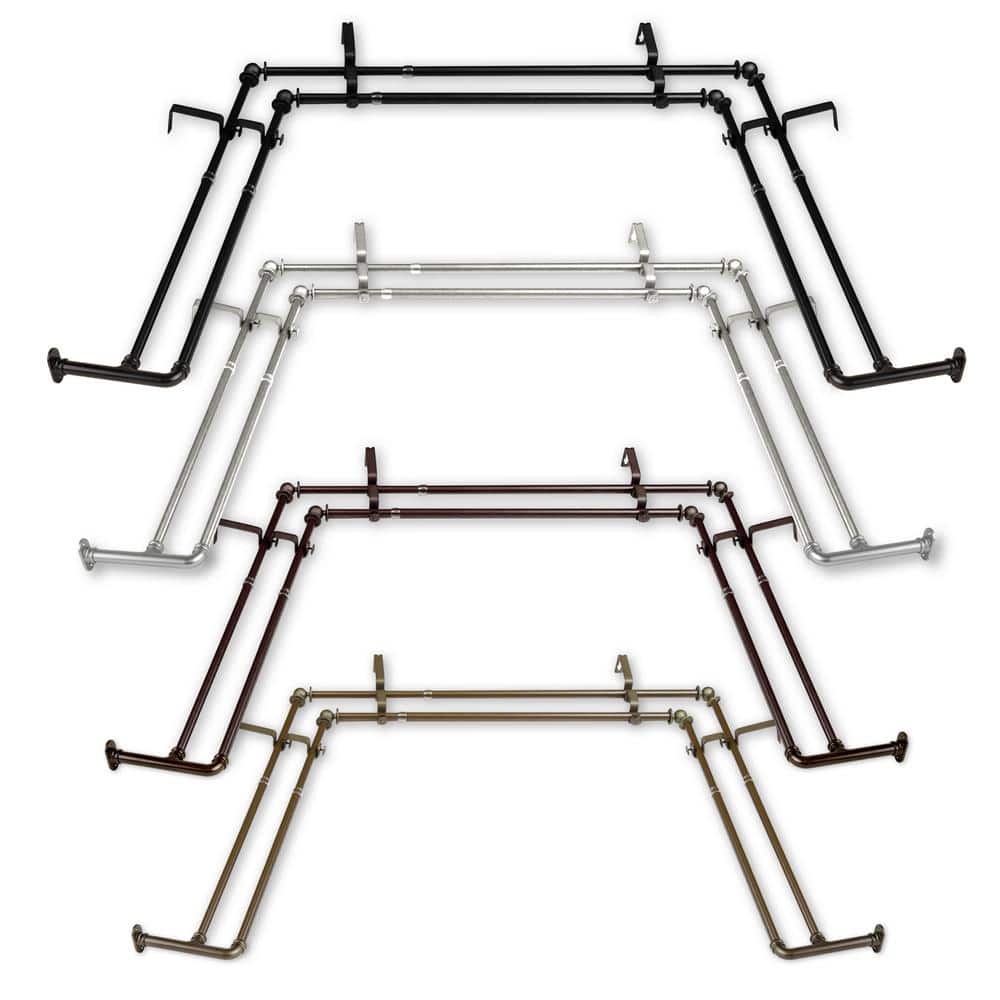 Reviews for EMOH 5/8 inch Double Blackout Bay Window Curtain Rod 20"36