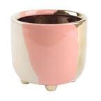 Flora Bunda 4.8 in. 3-Tone Blush Ceramic Footed Planter CT556E-BLUSH ...