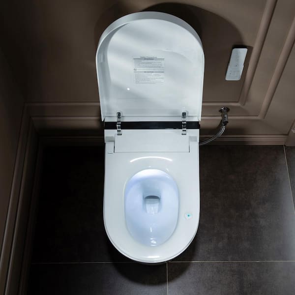 WOODBRIDGE Nutley Dual Flush Elongated Bidet Toilet 1.28 GPF in White with  Auto Open,Auto Close and Foot Sensor Function HB0990S - The Home Depot