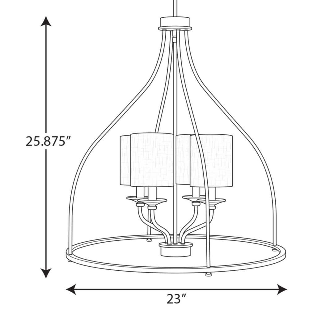 Satin Brass Four-Light Drum Foyer Chandelier