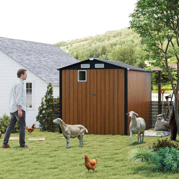 6 ft. W x 8 ft. D Metal Shed with Lockable Door (48 sq. ft